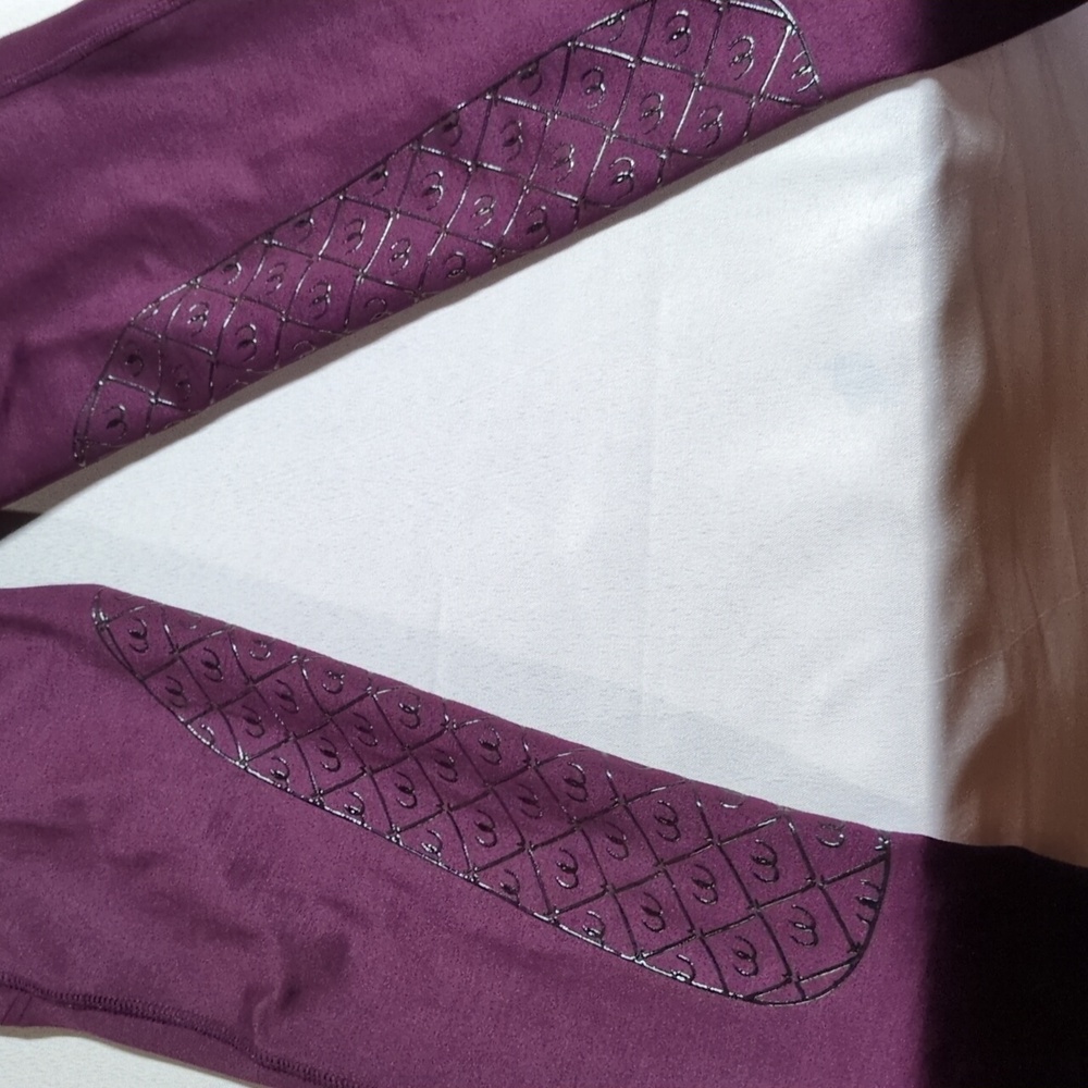 Ovation Aerowick Women's Full Seat Riding Tights, EUC, M, Purple Maroon - Picture 3 of 8